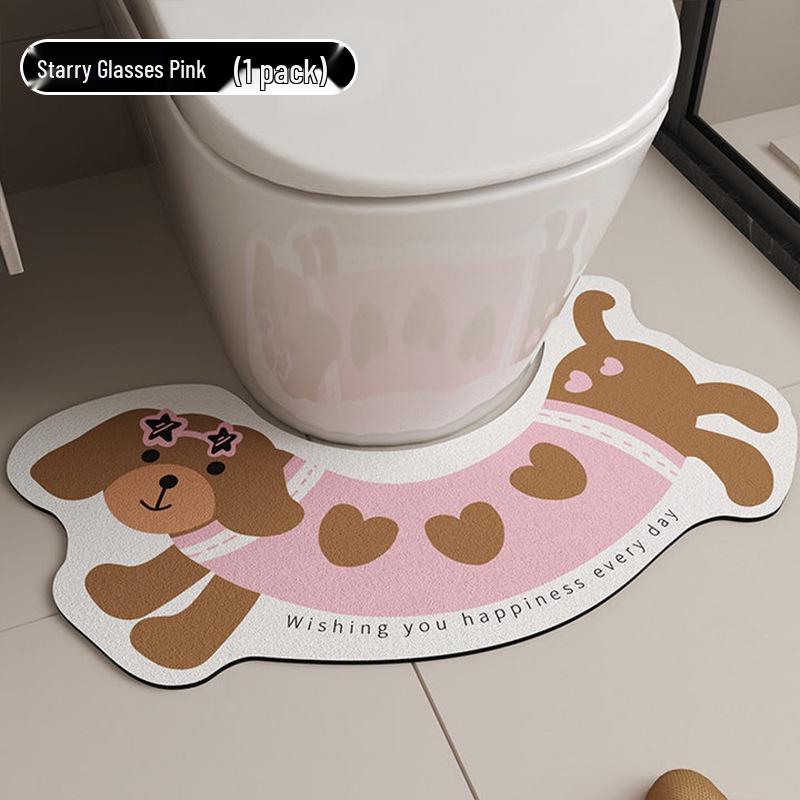 Dackel Cartoon U-förmige Rutschfeste Schnelltrocknende Badematte