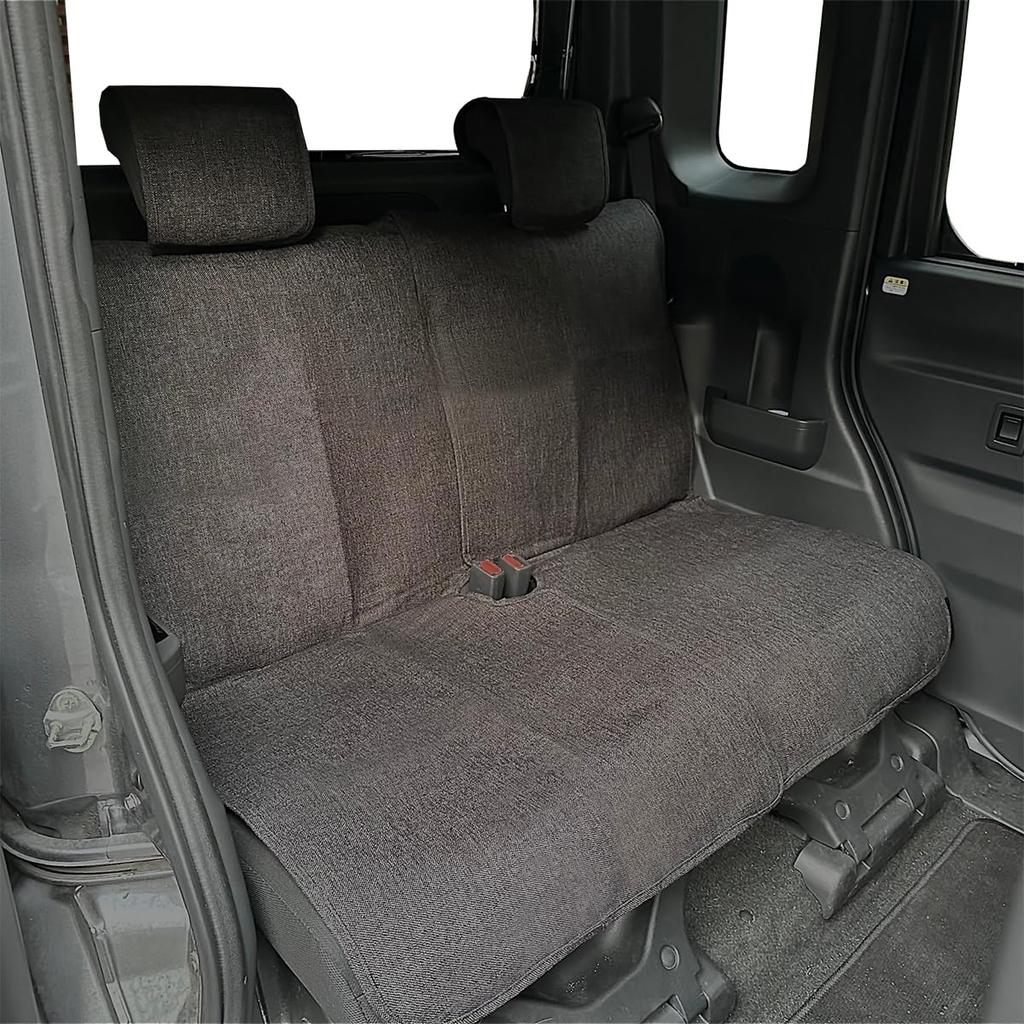 Calm Rear Seat One Size Fits All AM-7370 Cover, Linen-Like Fabric, (Ash Black)