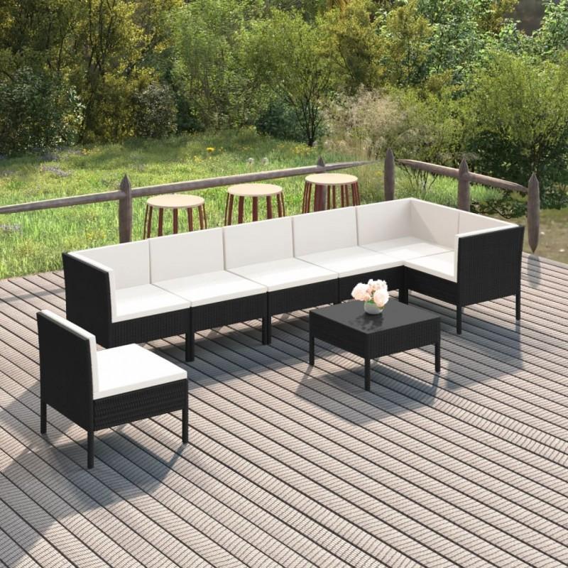 Day and Night - Day and Night Garden Furniture Set 8 Pieces and Black Synthetic Rattan Cushions
