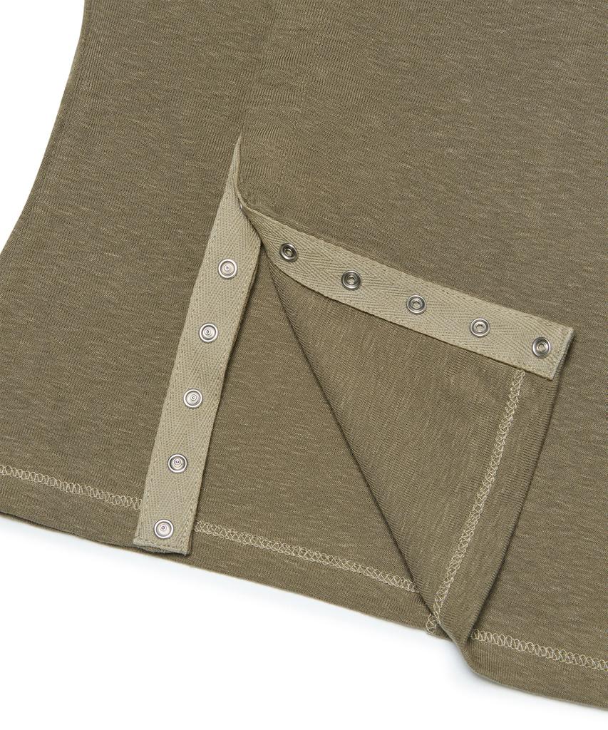 AWOSWEIB Open Snap Slim Longsleeve - Khaki Brown