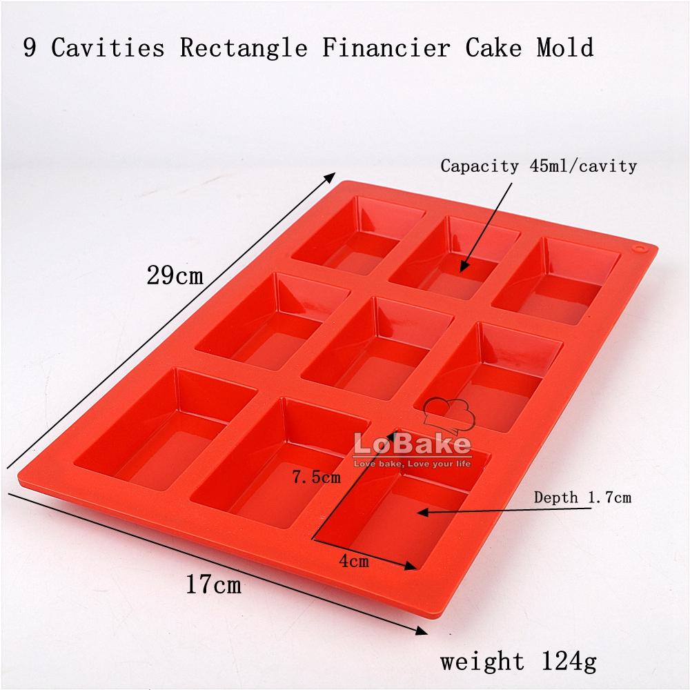 

2 Designs Rectangle Shape Silicone Financier Bread Moulds Cake Mold Chocolate Fondant Jelly Ice Cube Molds DIY Bakery Tools
