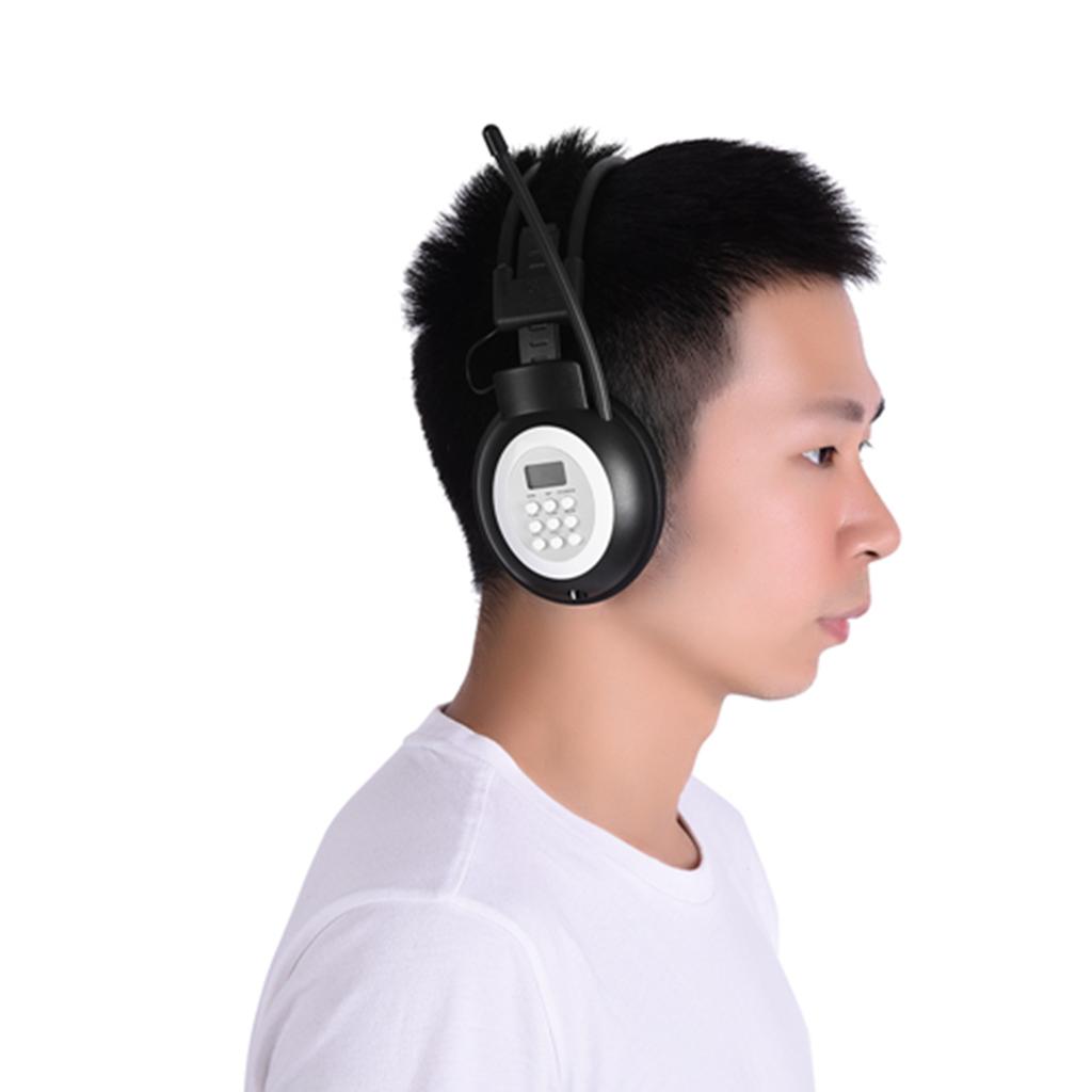 Over Ear Foldable Wireless  Wired Headphone Noise Cancelling HiFi Headset FM Radio with LCD