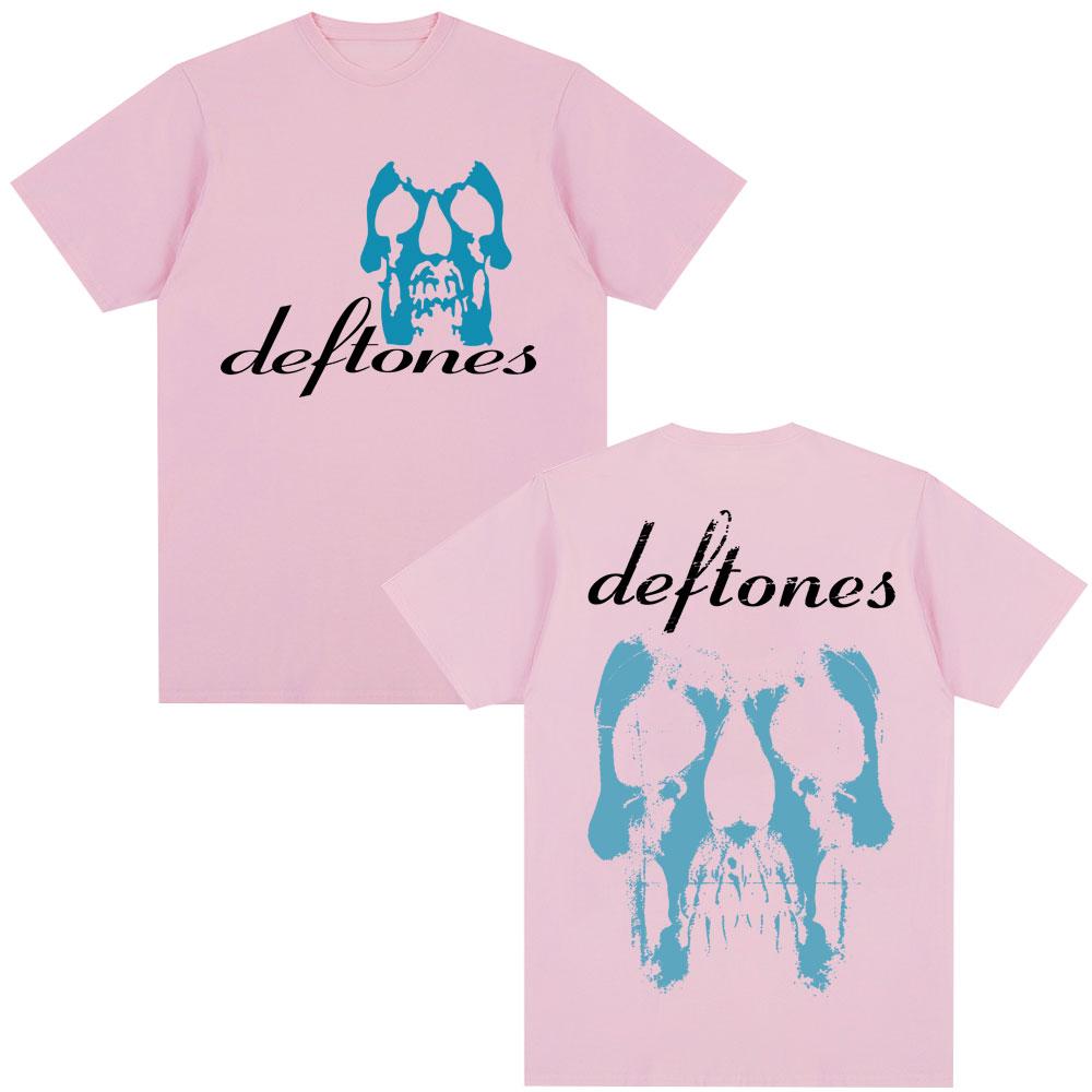 Rock Band Deftones Band Horror Skull T Shirts Vintage Hip Hop Gothic Hipster T Shirt Men Women Cotton Oversized Tees Streetwear