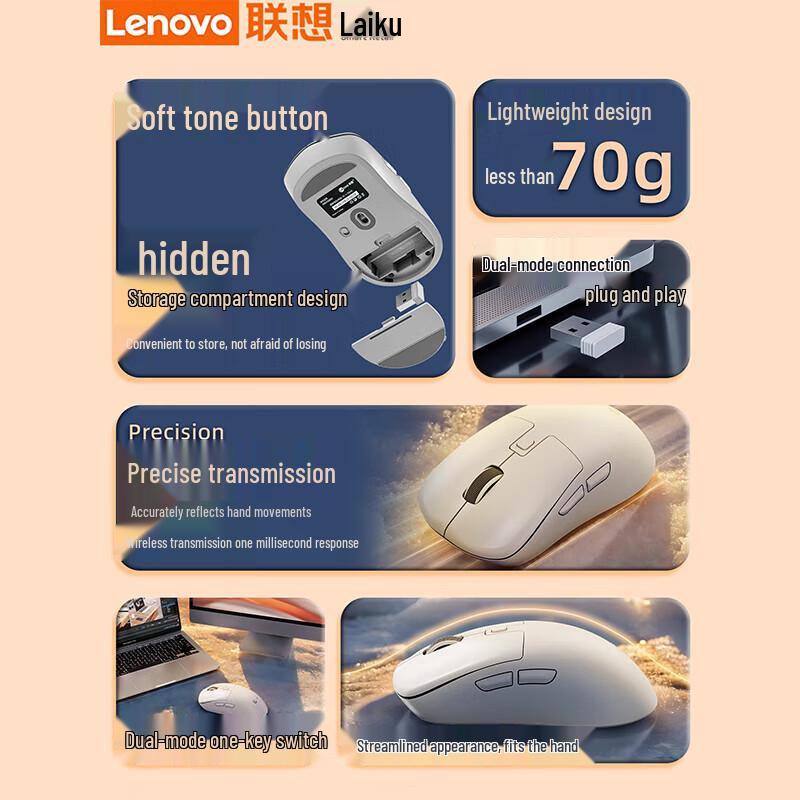 Lenovo Laikoo WS216 Dual-Mode Wireless Rechargeable Silent Mouse
