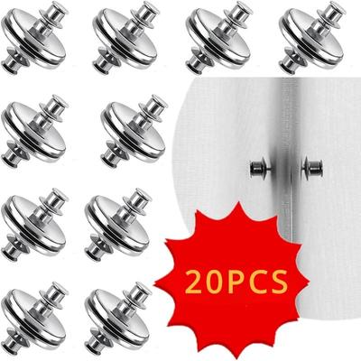 1-20 Pairs Curtain Magnetic Button Nail Free Detachable Window Curtain Close Magnet Buckle Adjustment Curtain Clip Accessories