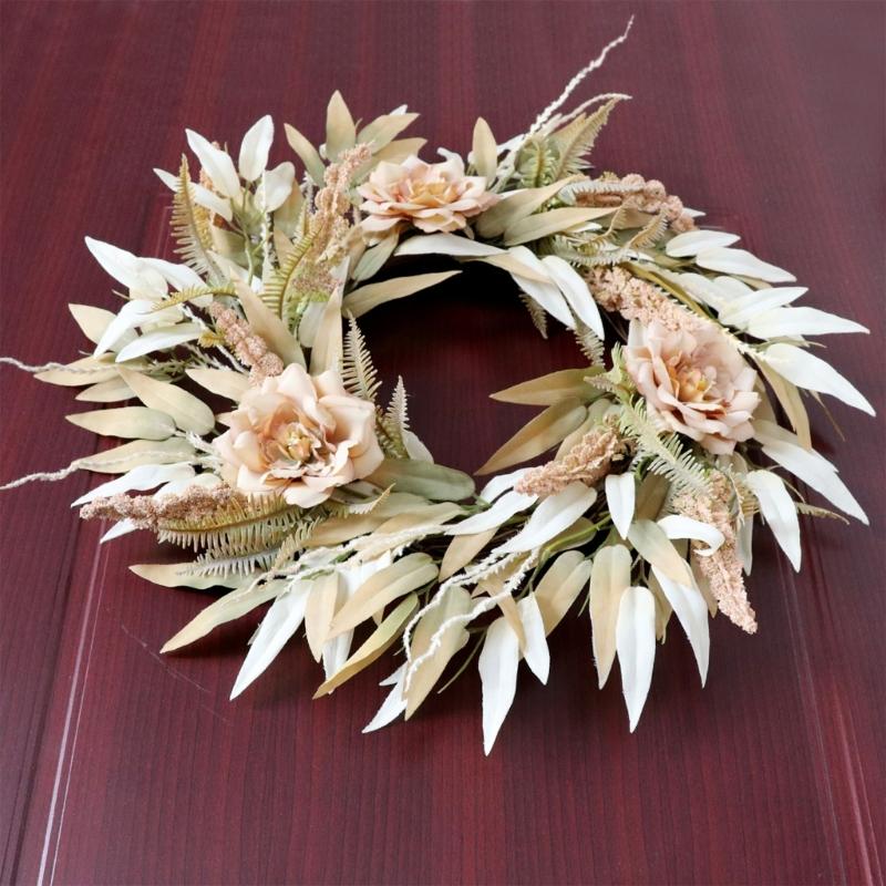 Corona de Flores de Peonía Artificial Corona del Día de Acción de Gracias Corona de Otoño para Puerta Principal Jardín Casas de Campo Fiesta de Acción de Gracias