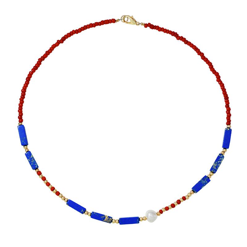 Bohemian Agate Green Pearl Choker Necklace for Women – Handmade Semi-Precious Stone Jewelry