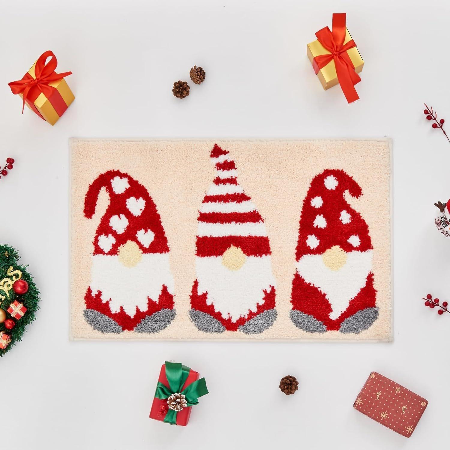 

Christmas Snowflake Floor Mat - Warm and Slip-resistant Bathroom Floor Mat for Porch Path and Home Decor 40x60cm 16x24inch