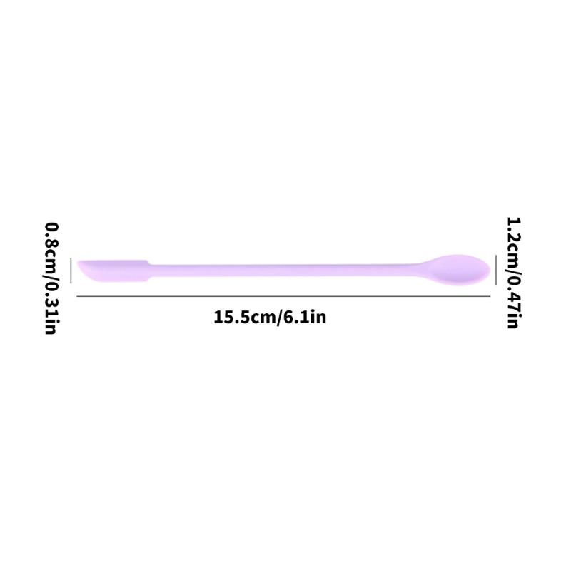 10 Piece Silicone Double Head Small Scoops Tool Makeup Spatulas Scrapers for Cosmetic Jars and Bottles Residues Removal