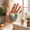 Plush Love Keychain Heart for Backpack, Fuzzy Keyring Decorative Bag Charm, Women Girls Handbags Accessory