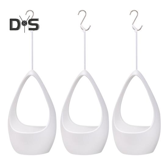 

Подвесной цветочный горшок в форме капли с дренажным отверстием, подвесная корзина для растений с металлическим крючком для внутреннего и наружного декора сада 3pcs