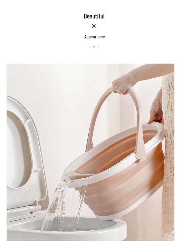 Portable Large Rectangular Folding Car Wash & Storage Mop Bucket - Thickened Handheld Plastic