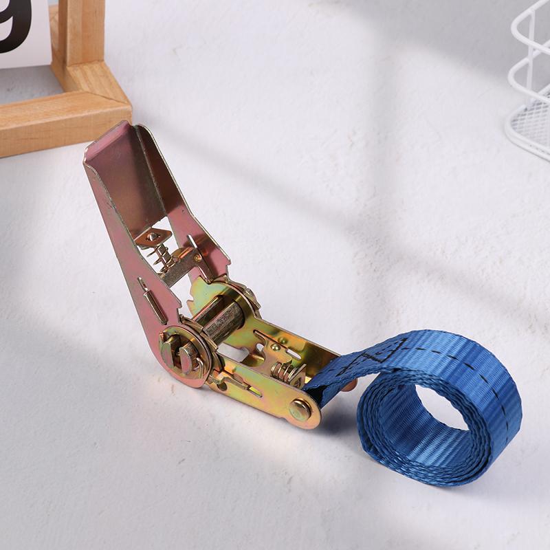 1M Cargo Ratchet Strap With Metal Buckle Adjustable Secure Tie-Down Tensioner Freight Car Fixed Tightener Rope For Luggage Goods