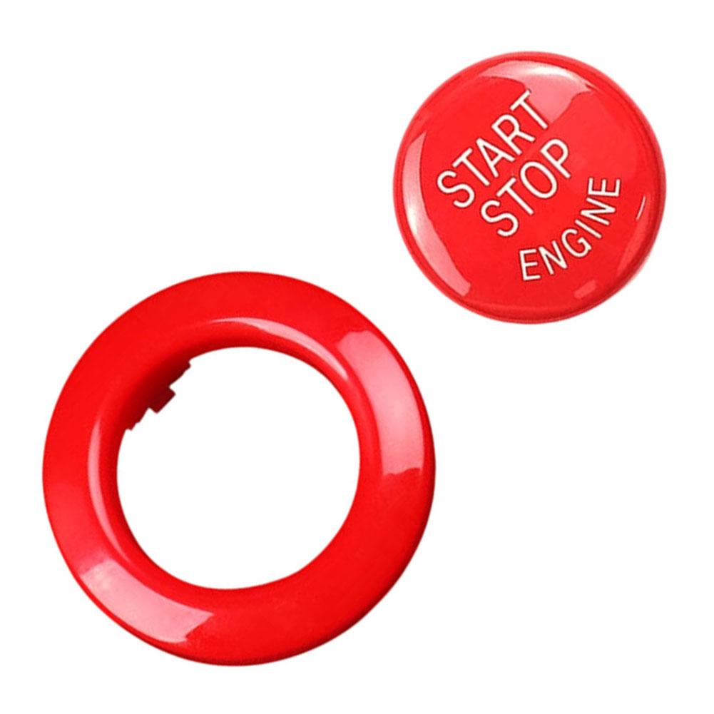 Red ABS Engine Start Stop Button Cover Outer Ring Frame for BMW 1 3 5 Series X1 X3 X5 M5 Models Years 2004 To 2015 Direct Fit