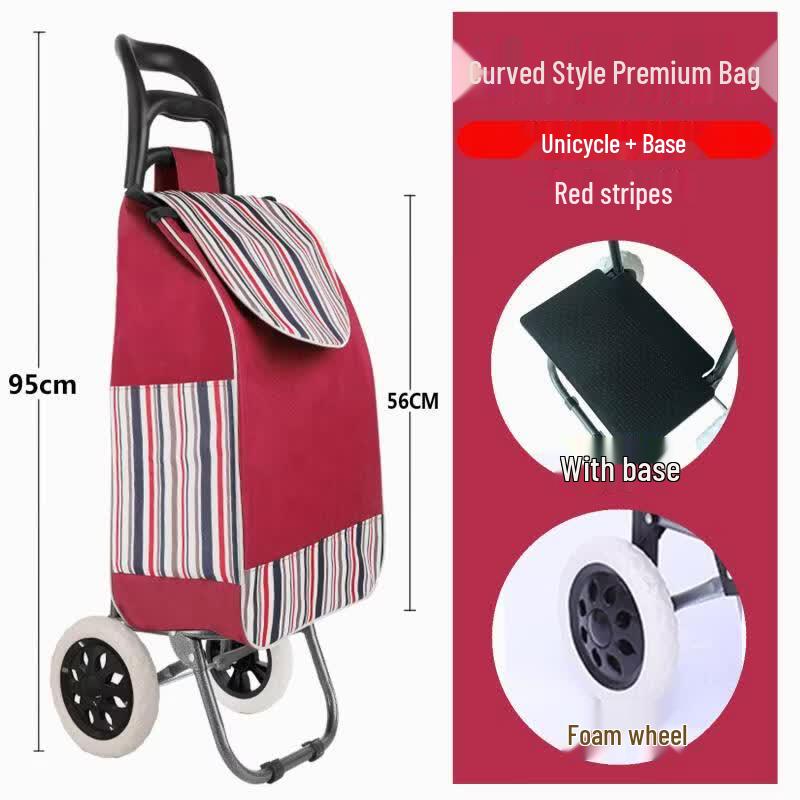 Cheng Yang Upgraded Foldable Stair-Climbing Shopping Cart with Silent Wheels