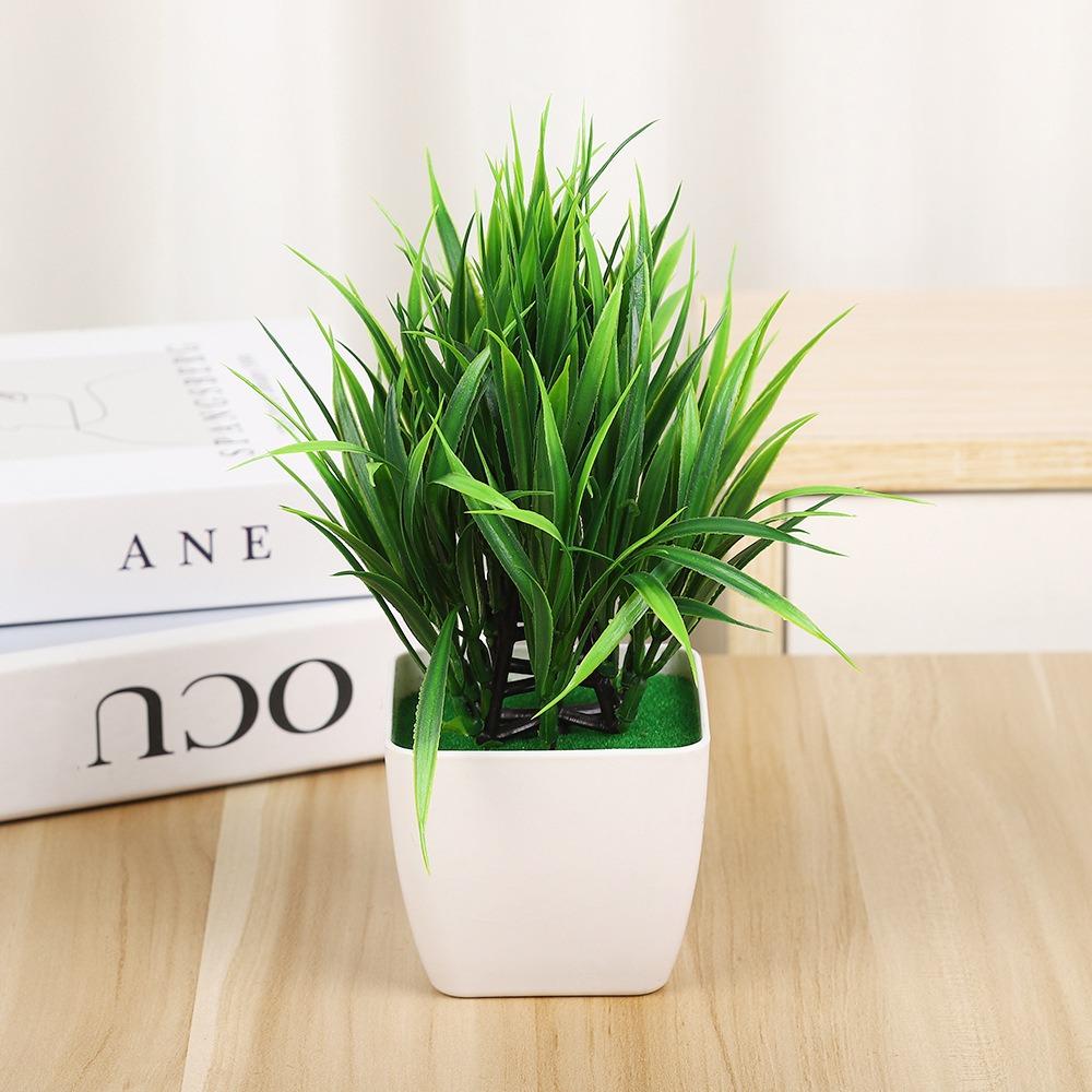 Plastic Artificial Plants Potted 8 Styles Home Garden Decor Grass Plants Pot Ornament Green Bonsai Small Tree