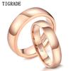Tigrade 2/4/6mm Rose Gold Plated Carbide Wedding Ring For Women Solid Lover's Engagement Rings Anel Fashion Jewelry
