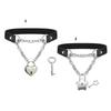 Women Black PU Leather Necklace with Padlock Heart Charm Necklace Adjustable Chain Necklace Leather Texture for Daily