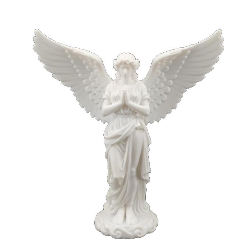 3D Printed Praying Angel Religious Figurine Matte Finish Guardian Statue for Study Shelf Living Room Decor Ornament