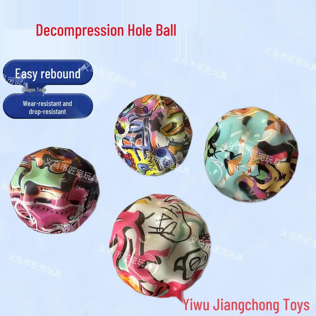 Graffiti Style Stress Relief High-Elastic Bouncy Ball - 60mm Children's Rebound Sports Toy