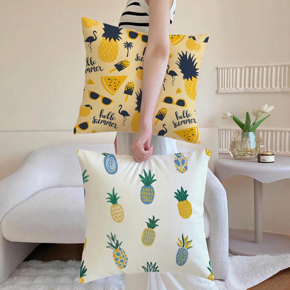 Hand-Drawn Pineapple Cushion Cover Linen Pillowcase Cover Soft Decor For Sofa Home Room