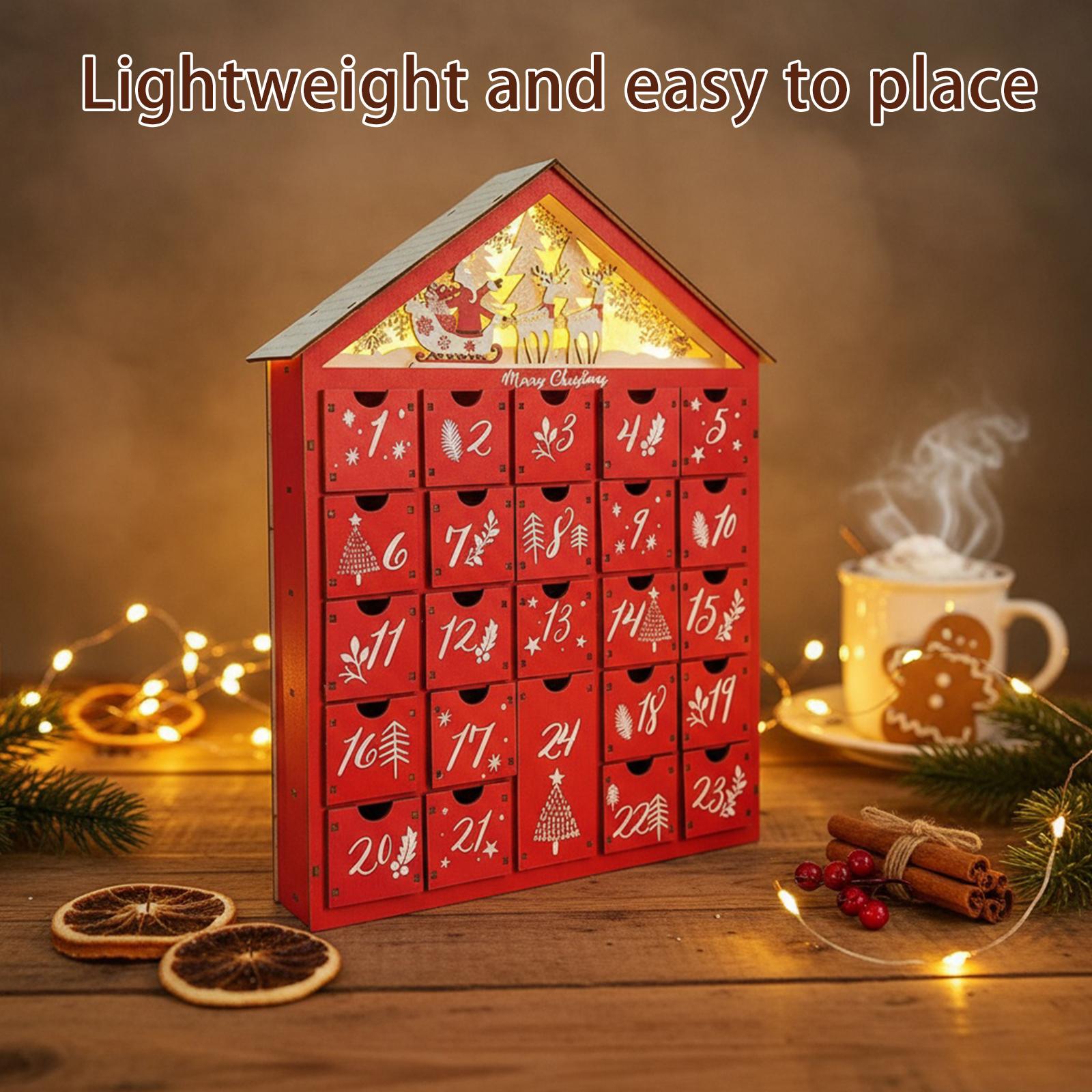 Wooden Christmas Advent Calendar House Shaped Countdown Calendar with 24 Drawers Countdown To Christmas Xmas Countdown Calendar China Mainland
