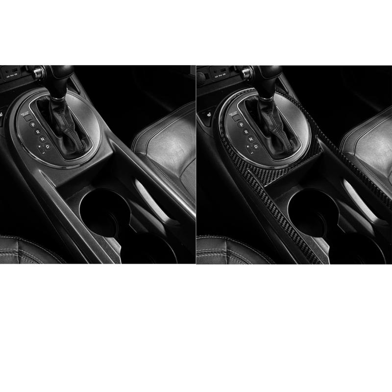 Real Carbon Fiber Car Accessories Gear Shift Strip Decorative Cover Soft Sticker For Kia Sportage 2011 2012 2013 2014 2015 2016