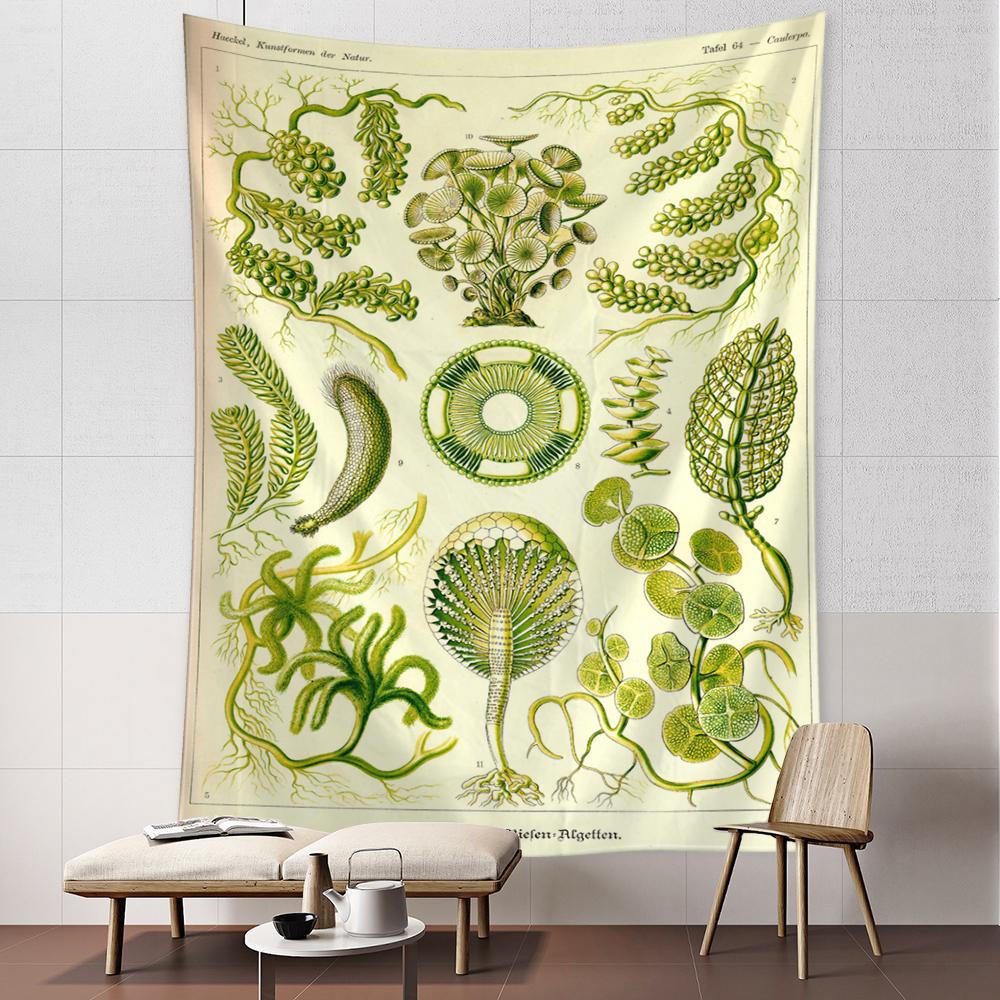 Octopus Jellyfish Classification Map Tapestry Wall Hanging Art Bohemian Style Psychedelic Dormitory Simple Home Decor