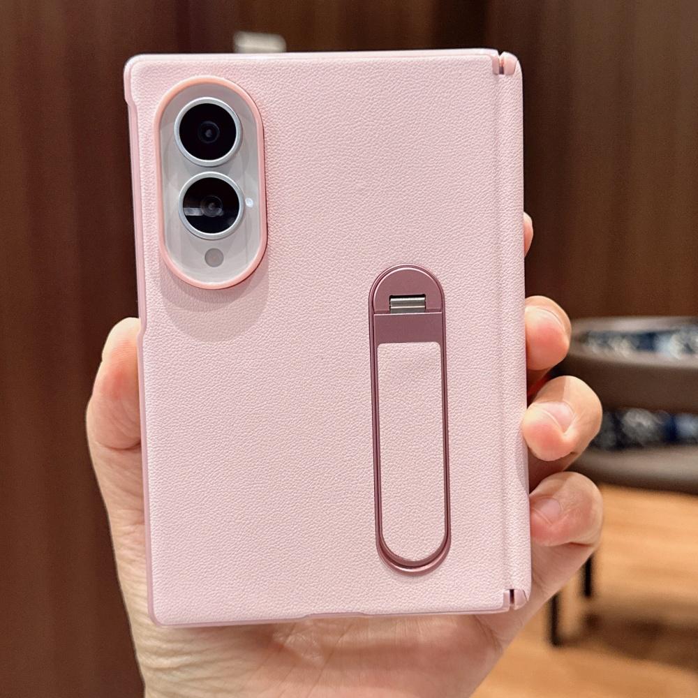 Matte Leather Fold Stand Holder Phone Case For Samsung Galaxy ZFold 8 Hinge Tempered Glass Screen Protector Shockproof Cover