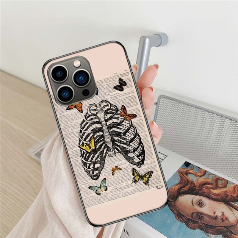 Medical Human Organs Brain Meridian Kidney Phone Case For Apple Iphone 16 15+ 17 Pro Max 14 Plus 16E Air 13 12 Mini Clear