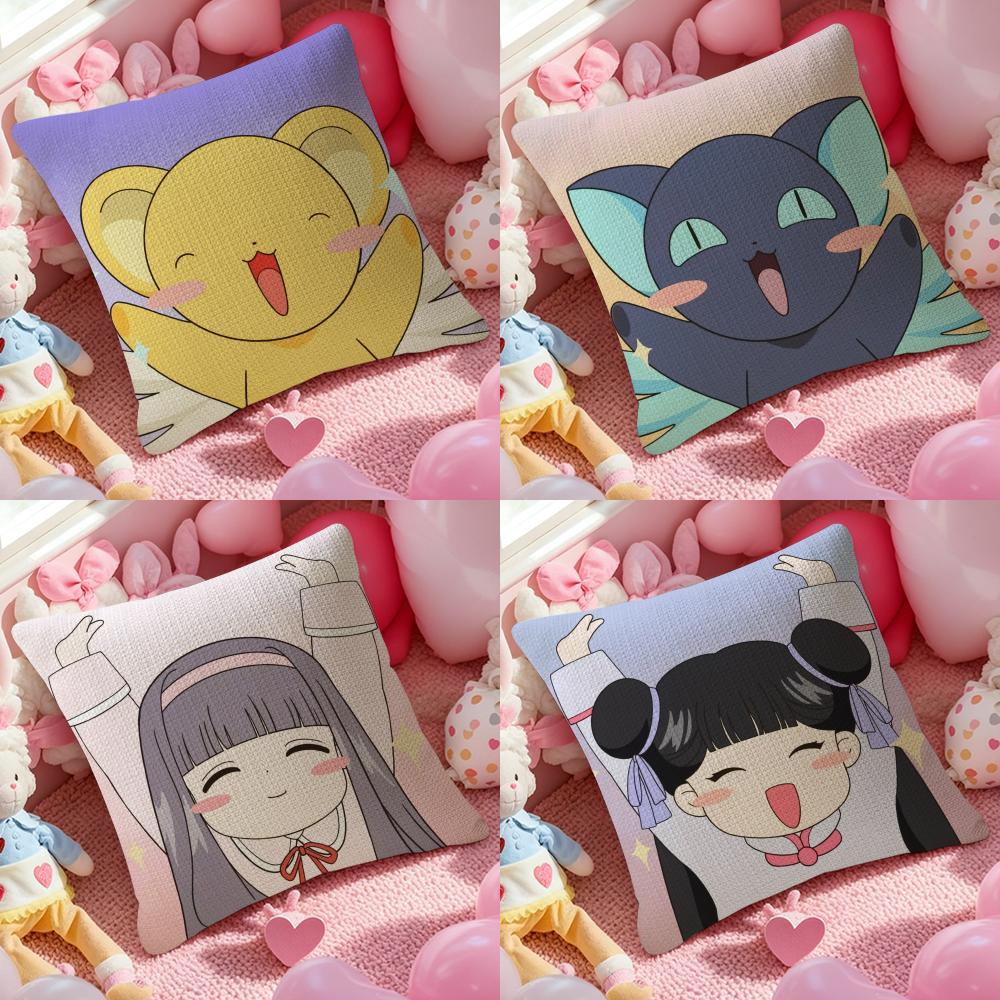 Anime CCardcaptor Sakura Cartoon Pillow Case Pattern Printed Pillowcase for Living Room Sofa Cushion Cover Bedroom Decor