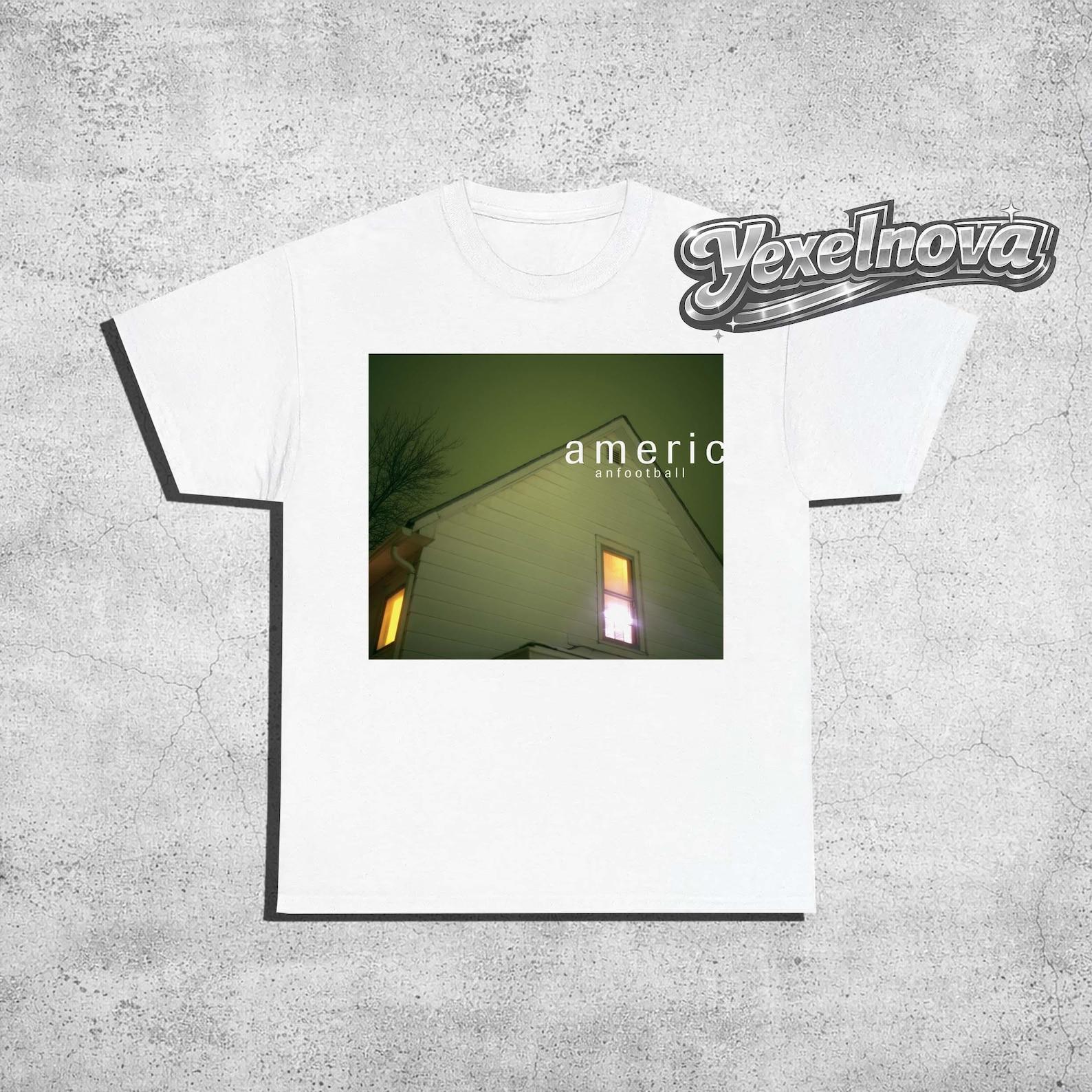 American Football LP1 House Album T-Shirt, Midwest Emo Indie Rock Tee 4XL