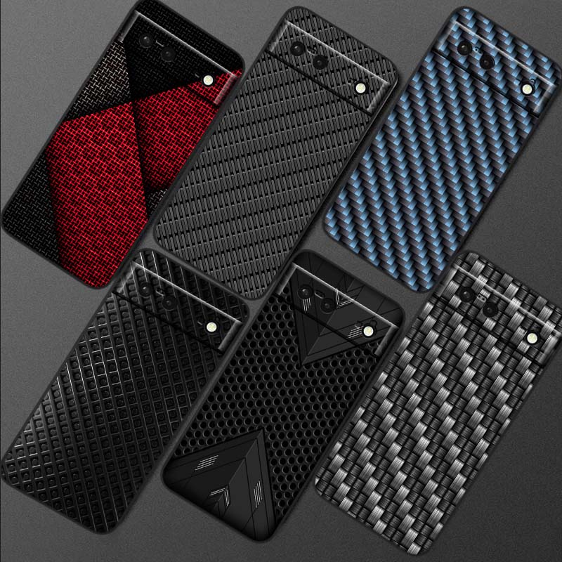 Black carved woven texture Phone Case For Google Pixel 10 9a 9 8A 8 7 7A 6 6A Pro XL 2024 5G Black Soft TPU Silicone