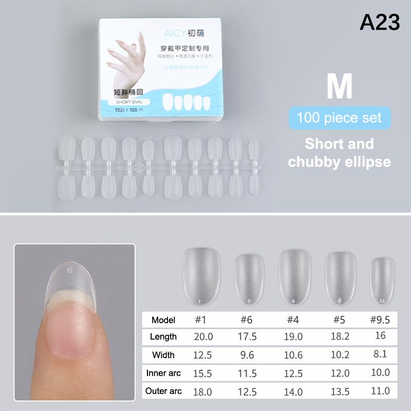 100Pcs/Box Matte Fake Nails No Polishing Press On False Nails Medium Short Design High Matt Soft Gel Nail Tips For Extension