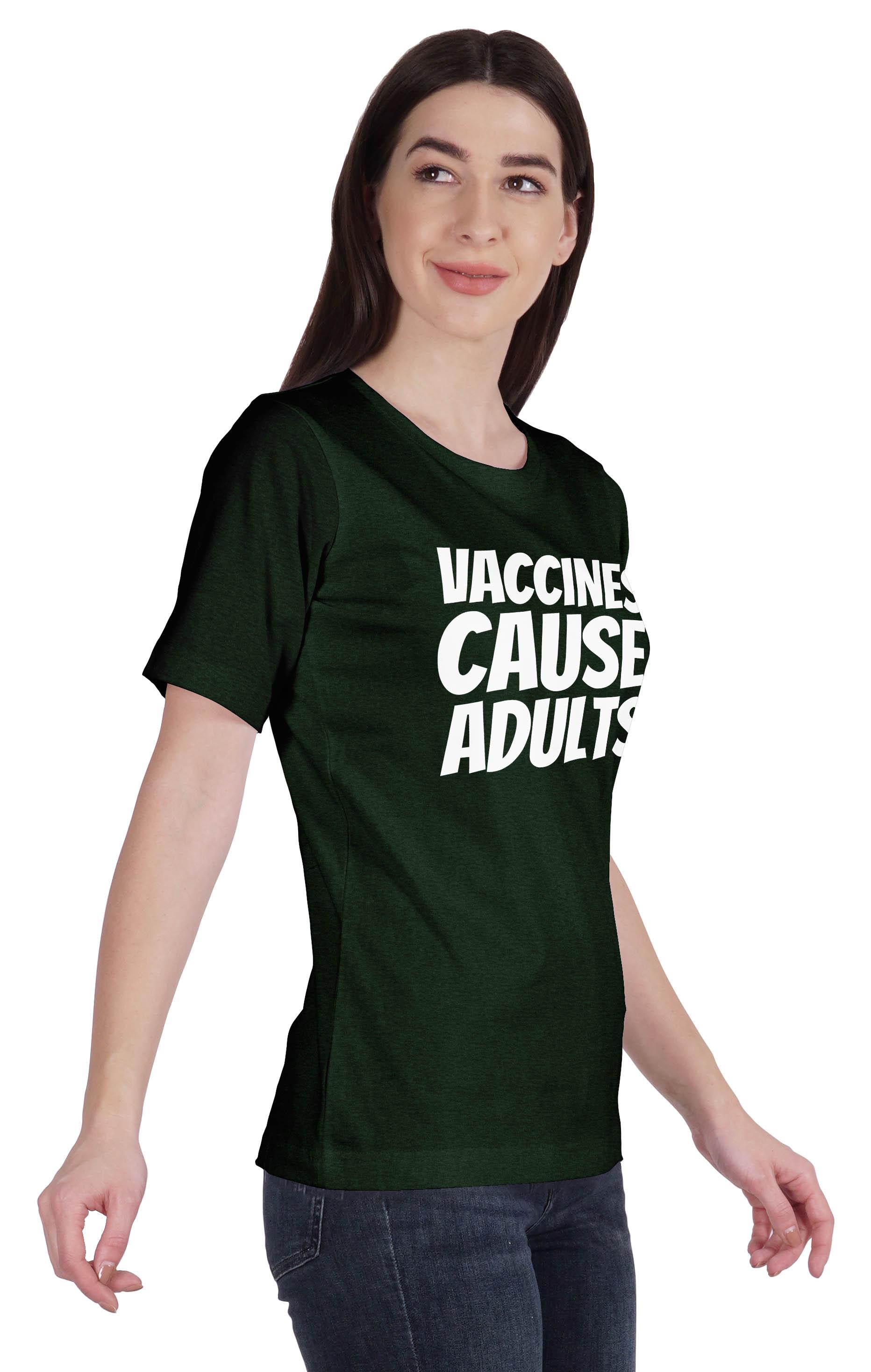 

Inkmeso Women s Crew Neck Vaccines Cause Adults Anti Vax Vaxxer covid XS темно-зелений колір