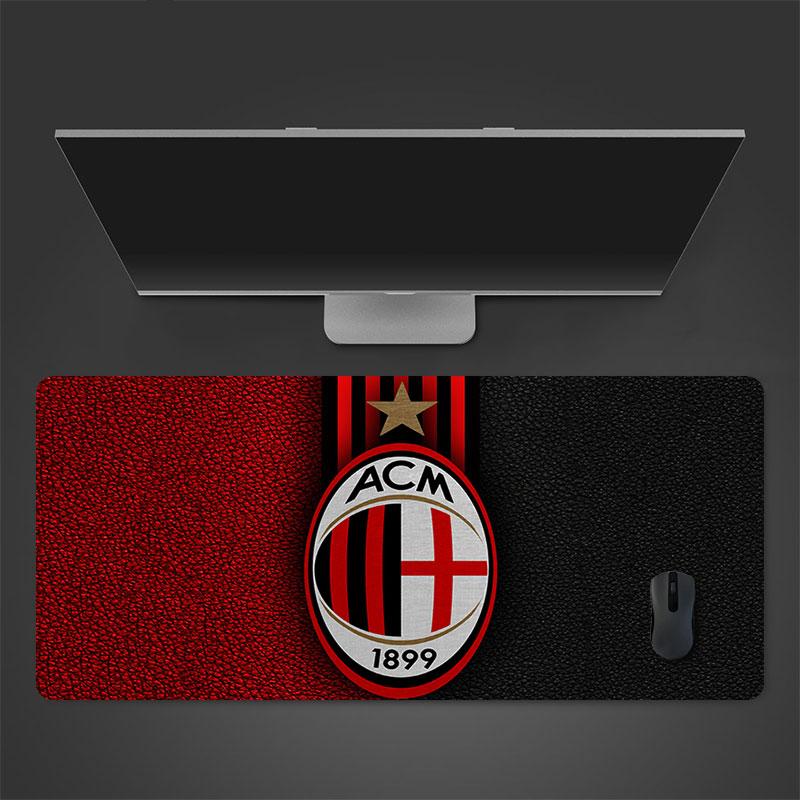 AC Milan Logo Mouse Pad, Large Gaming Desk Mat, Non-slip XXL Mousepad for Laptop & Tablet, Mini PC Playmat with Stitched Edges
