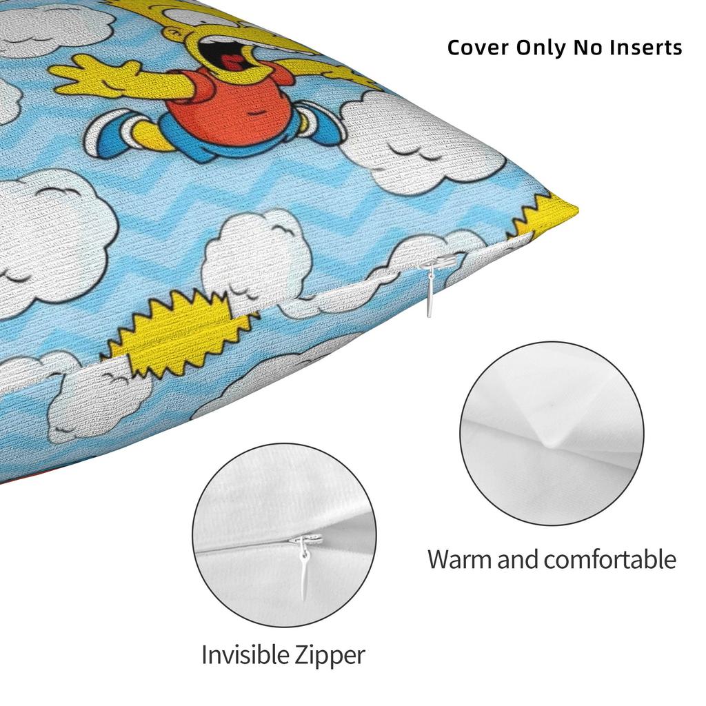 ציפיות לכריות נוי הפנים של S-Simpsons אביזרים לבית כיסוי ציפית לכרית זריקה עם רוכסן גדלים מרובים