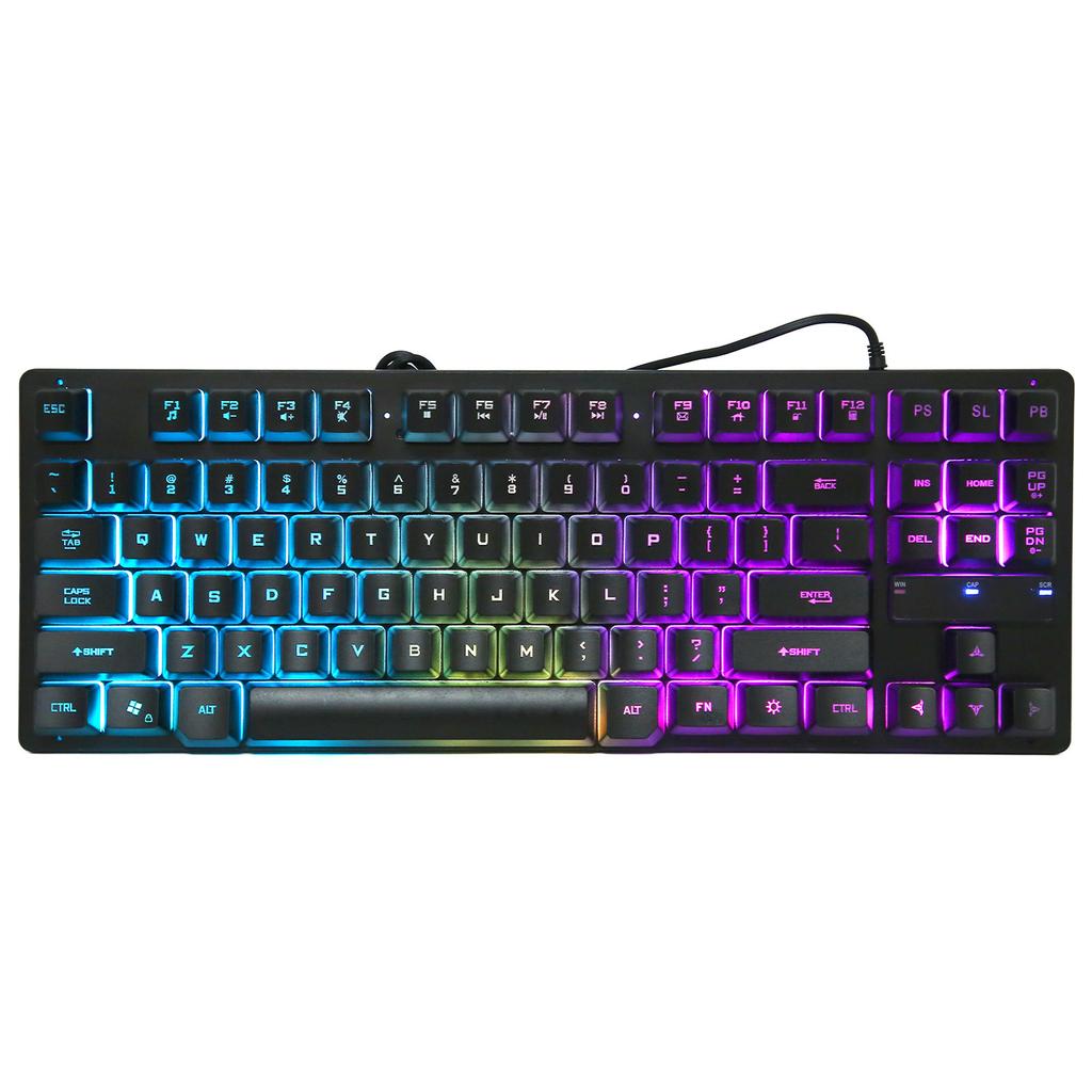 Kabelgebundene Gaming-Tastatur 87 Tasten Ergonomisches Farb-Hintergrundbeleuchtungsdesign Desktop Notebook Computer Zubehör