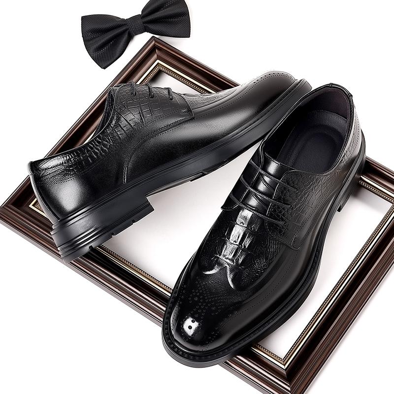 Fashion Hot Sale Man Business Formal Footwear Fashion Wear Casual Shoe Classic Leather Oxford Shoes Crocodile Pattern Men Business Shoes