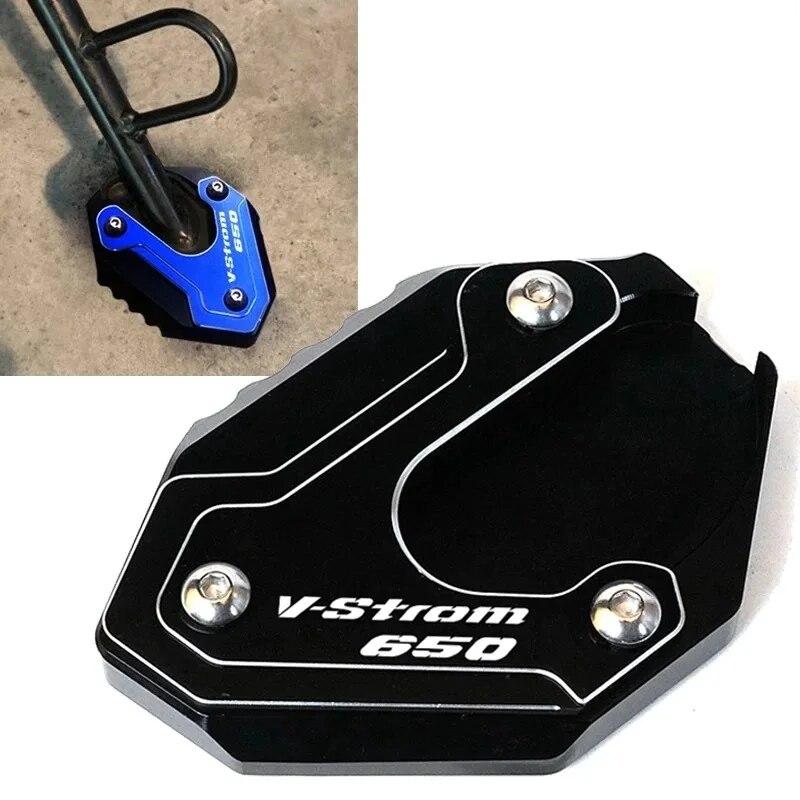 Motorcycle Accessories Aluminum Black Side Kickstand Stand Extension Enlarger For Suzuki DL650 V Strom Vstrom 650 XT 2004-2022