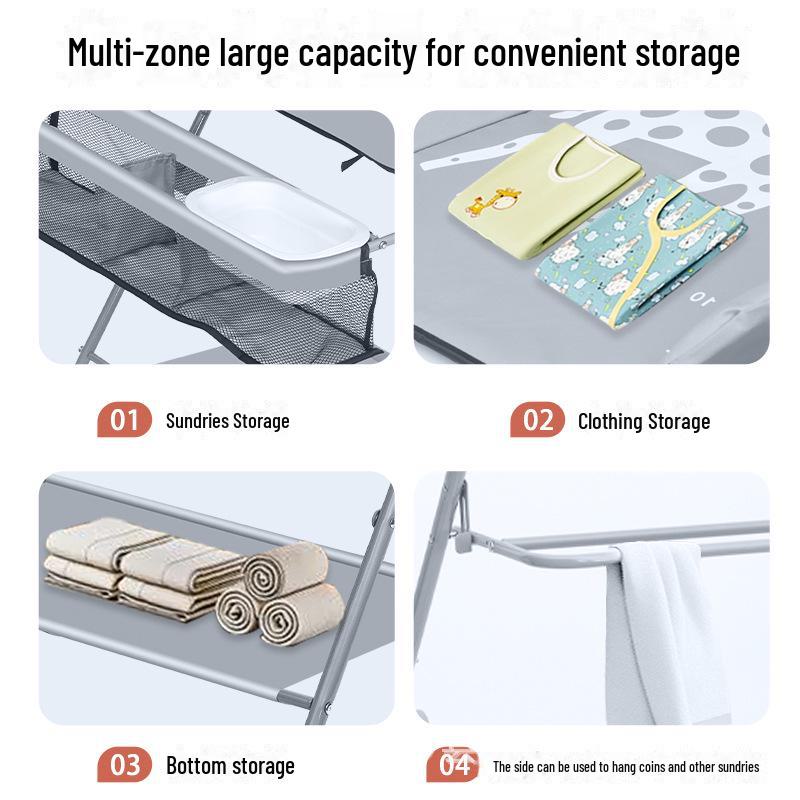 Foldable Portable Baby Care Table: Changing, Bath, and Massage Station for Newborns