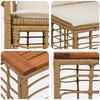 Outdoor Sofa Set 12 Pcs Natural & Cream White Polyester