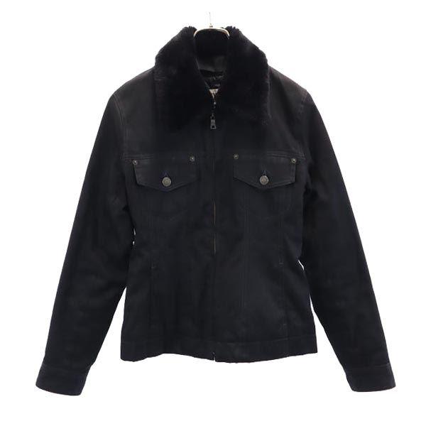 Armani Exchange 90-е Меховой воротник Старая куртка на молнии S Темно-серый Стеганая подкладка Женская Б/У