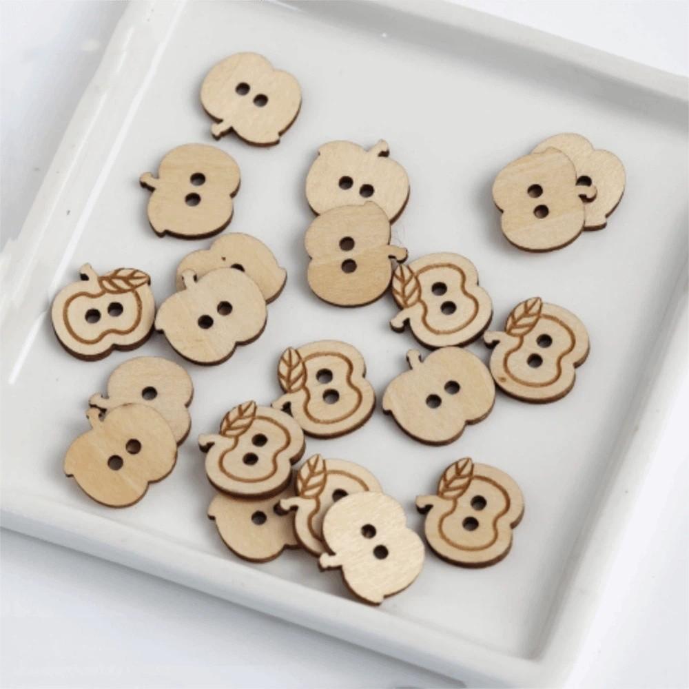 20 Pcs Bear Cat Shape Buttons Wooden Sewing Buttons Creative Projects Fish Buttons Clothing Sewing