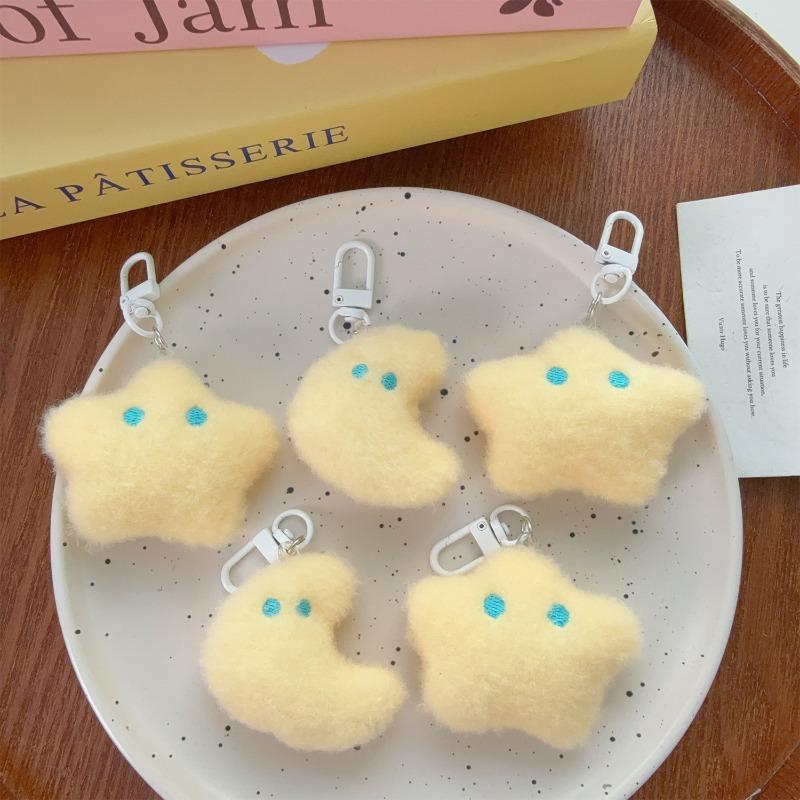 1/2PCS Cute Plush Star Moon Keychain Plush Doll Pendant For Women Girls Sweet Versatile Backpack Decoration Accessories Gifts