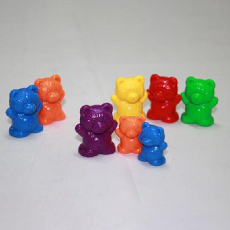 Rainbow Counting Bears Muffin Cups Montessori Color Sorting Matching Game Kid Baby Early Educational