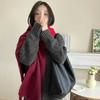 Encore Red Gradient Hanging Dyed Mohair Twist Braid Scarf Female Solid Color Couple Scarf Thick