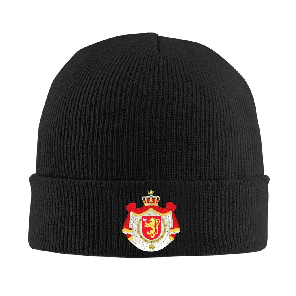 Coat of arms of Norway Skullies Beanies Caps Unisex Winter Warm Knit Hat Street Adult Norwegian Flag Bonnet Hats Outdoor Ski Cap