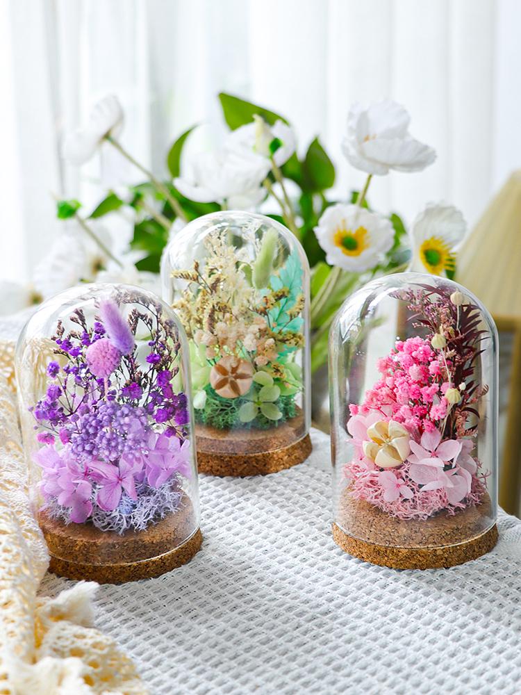 Preserved Flower Glass Dome DIY Kit for Handmade Decoration and Gifts