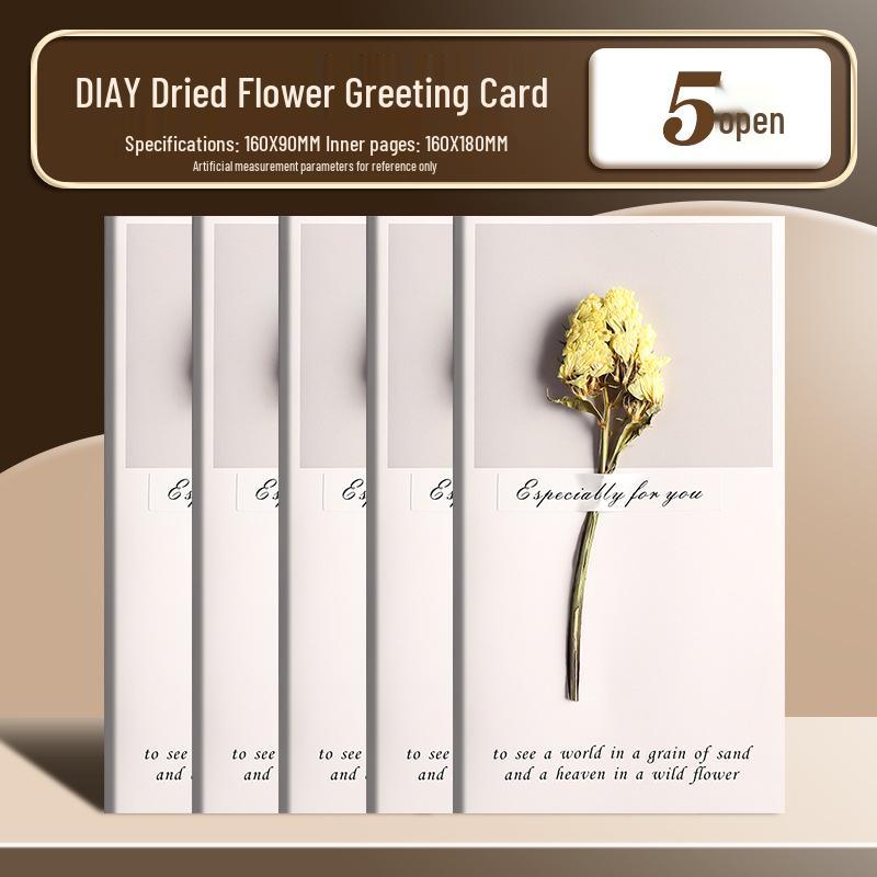 Handmade Dried Flower Greeting Card for Mother's Day, Thanksgiving, Birthdays & More